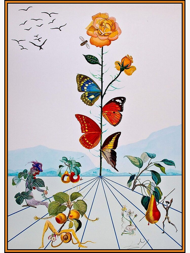 BUTTERFLY ROSE : Vintage Abstract Dali Painting Print by posterbobs