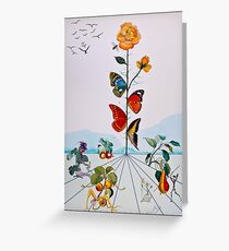 SCHMETTERLING: Vintage Abstract Dali Malerei drucken Grußkarte