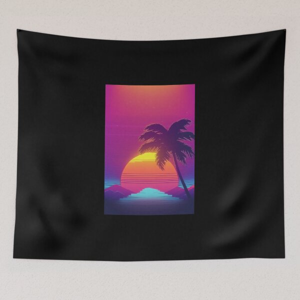 Item preview, 80s Retro Synthwave Sun and Palms designed and sold by RESToRAPTOR.