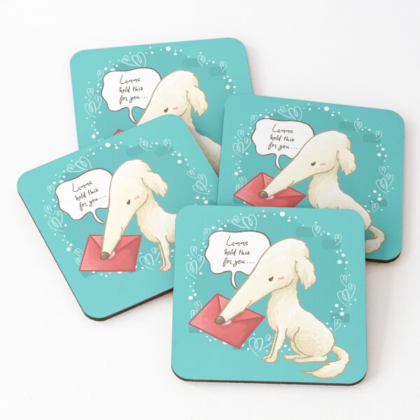 Item preview, Borzoi Dog Holding a Love Letter designed and sold by Khotekmei.
