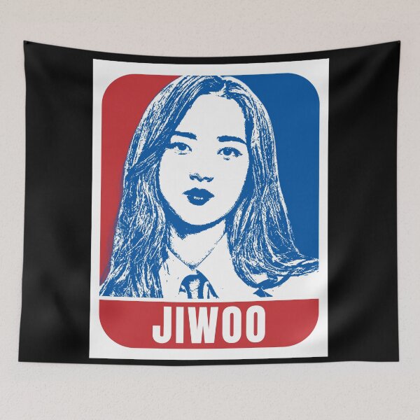 Item preview, tripleS Jiwoo Sketch Silhouette Blue and Red designed and sold by AliffStudio.
