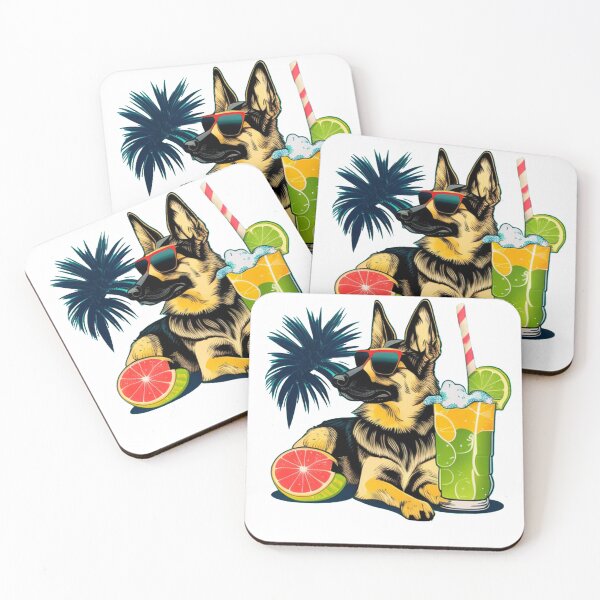 Item preview, Funny German Shepherd Design Sticker Dog Tropical Summer Vacay Mode Vacation designed and sold by reddrive88.