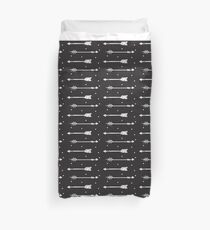 white arrows on black pattern Duvet Cover