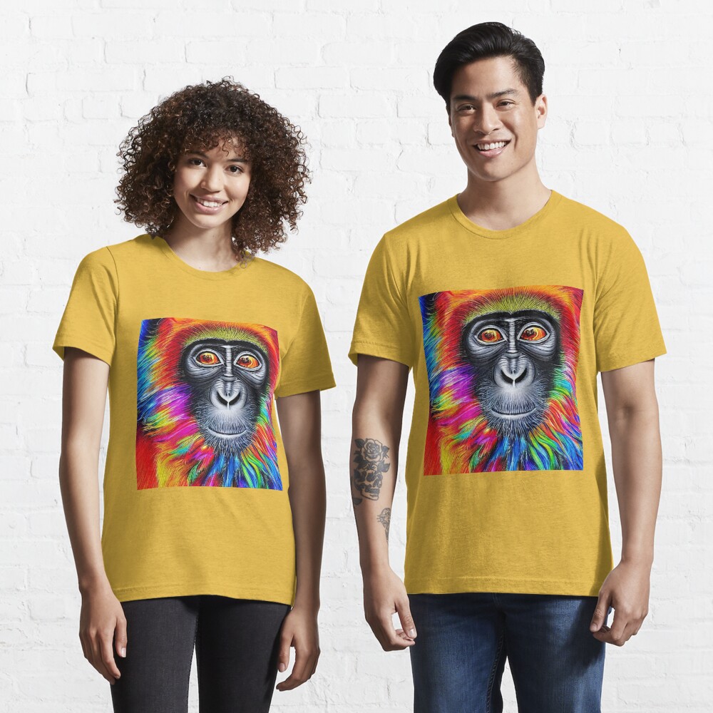  KS-QON BENG Men's T-Shirt Colorful Monkey with