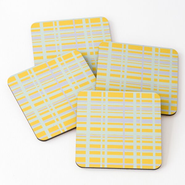 Item preview, Yellow SageGreen GreyBlue Stripes Scandinavian Winter  designed and sold by KavimaCreatives.