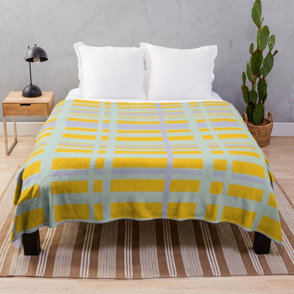 Item preview, Yellow SageGreen GreyBlue Stripes Scandinavian Winter  designed and sold by KavimaCreatives.