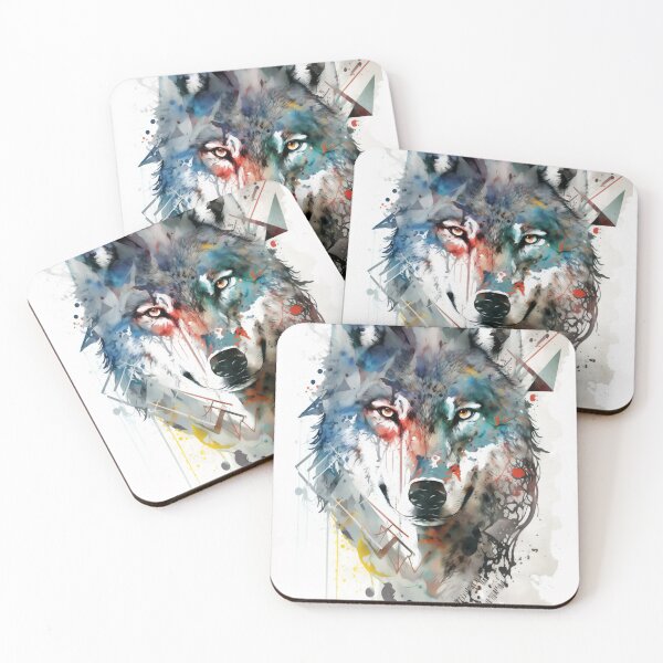 Item preview, Geometric Wolf Portrait designed and sold by sketchzen.