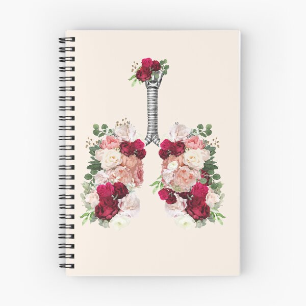 Item preview, Pink and red roses and flowers growing on the lungs, important to breathe, lungs cancer, respiratory therapist designed and sold by Collagedream.
