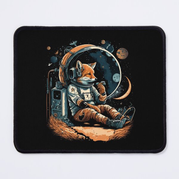 Item preview, Astronaut Fox in the Space listening to the music with planets designed and sold by brytfanna.