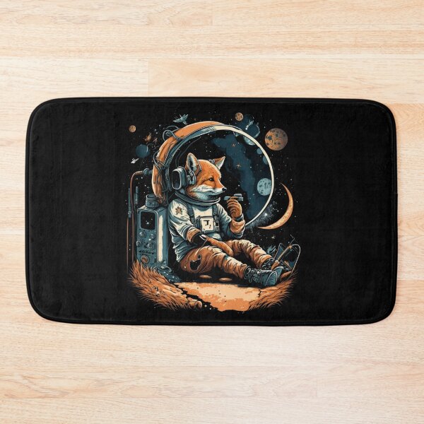 Item preview, Astronaut Fox in the Space listening to the music with planets designed and sold by brytfanna.
