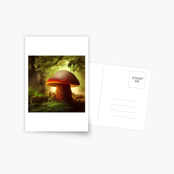 A little mushroom stands in the forest Postcard