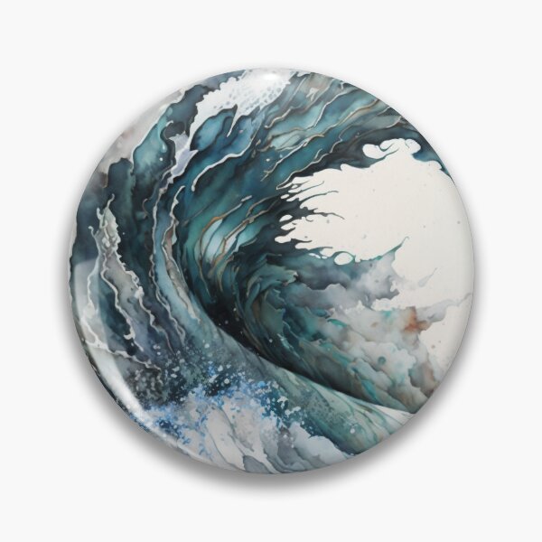 Item preview, Rolling wave graphic print in colours of the ocean designed and sold by sketchzen.
