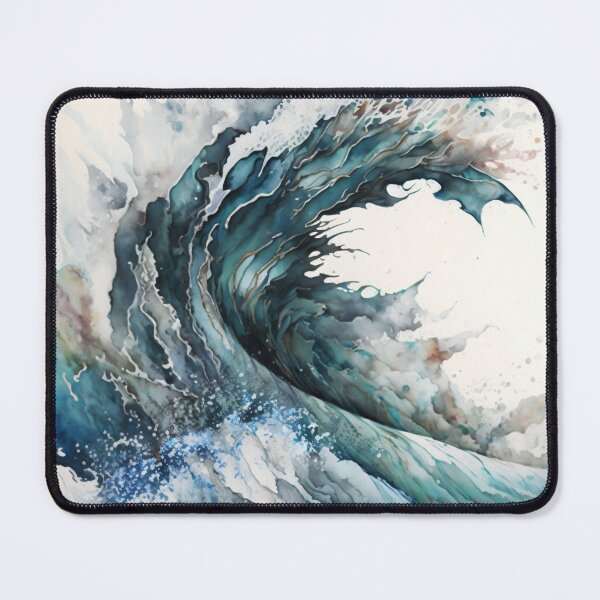 Item preview, Rolling wave graphic print in colours of the ocean designed and sold by sketchzen.