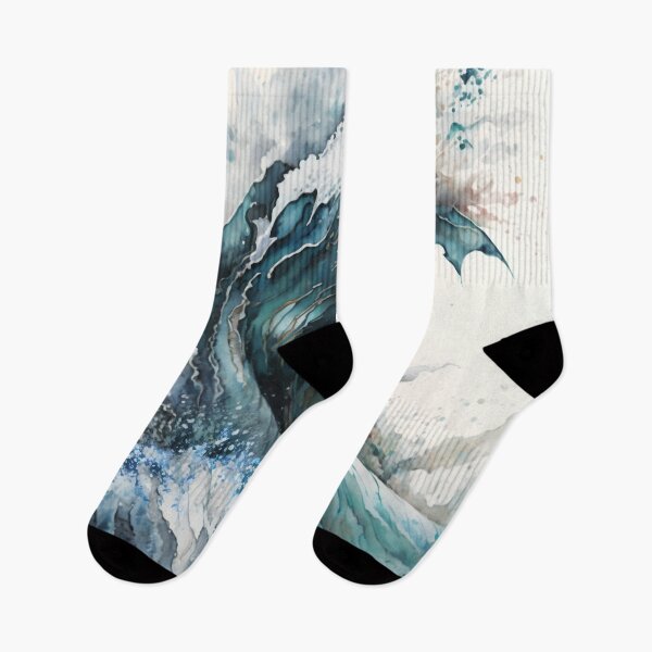 Item preview, Rolling wave graphic print in colours of the ocean designed and sold by sketchzen.