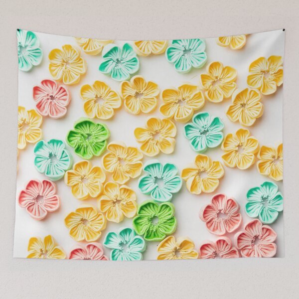 Item preview, Spring Handmade sewn fabric Flowers Yellow Red Blue Green designed and sold by homemadecreate.