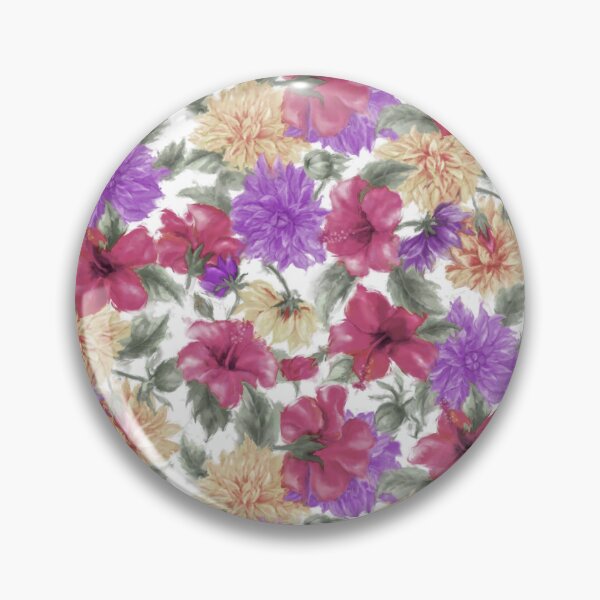 Item preview, Dahlias and Hibiscus Repeated Pattern Seamless Design  designed and sold by Tina Veenstra.