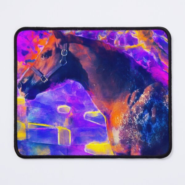 Item preview, Appaloosa horse – colorful painting in violet and yellow designed and sold by NickoPrints.