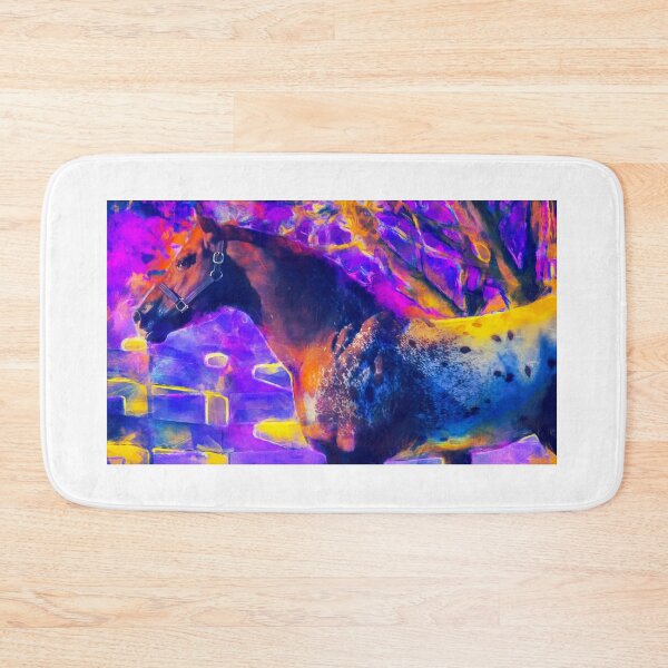 Item preview, Appaloosa horse – colorful painting in violet and yellow designed and sold by NickoPrints.