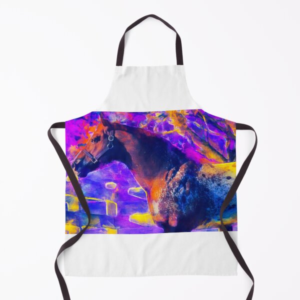Item preview, Appaloosa horse – colorful painting in violet and yellow designed and sold by NickoPrints.