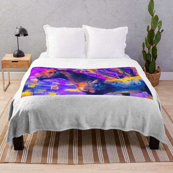Item preview, Appaloosa horse – colorful painting in violet and yellow designed and sold by NickoPrints.