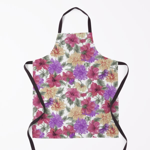 Item preview, Dahlias and Hibiscus Repeated Pattern Seamless Design designed and sold by Tina Veenstra.