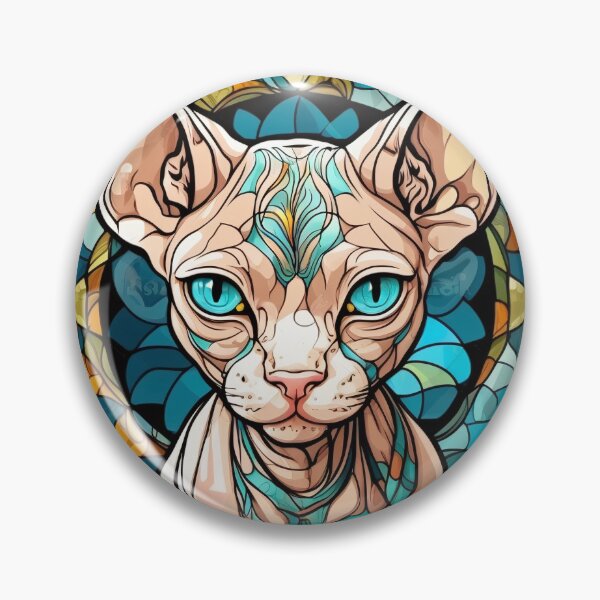 Artikelvorschau, Sphynx-Buntglas-Katze Sphynx entworfen und verkauft von ThePetozoicEra.