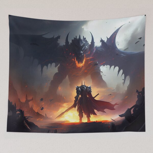 Item preview, Warrior Staring Down The Dragon designed and sold by TaurusDigital.