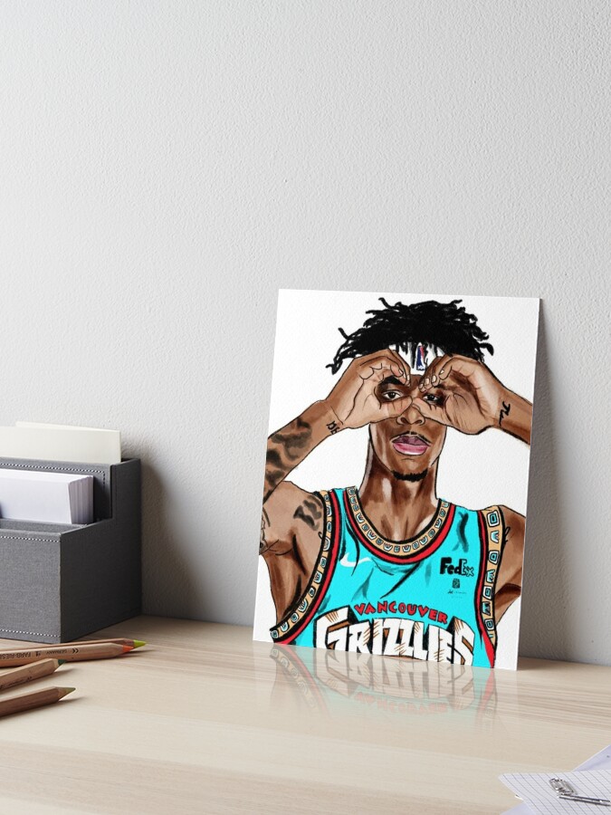 Ja Morant throwback jersey | Art Board Print