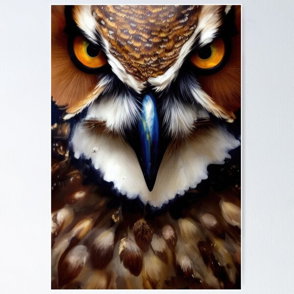 Item preview, Owl Artwork - Oil Painting Portrait designed and sold by gabpod.