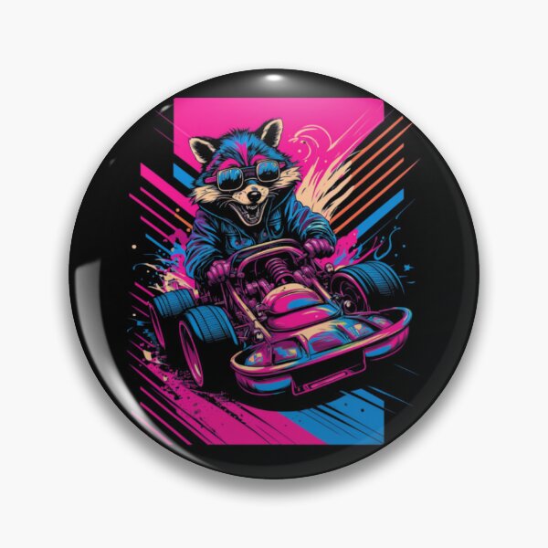 Item preview, Crazy Happy Raccoon in Racing Car designed and sold by brytfanna.