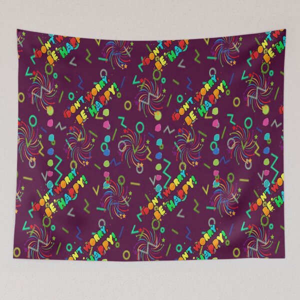 Item preview, Do not Worry be Happy Abstract Design Psychedelic Graphic Design, Abstraction, bold colorful abstract playful design inspired by nature designed and sold by Adri Barnard.