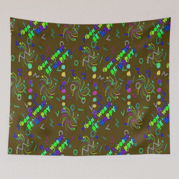 Item preview, Do not Worry be Happy Abstract Design Psychedelic Graphic Design 2, Abstraction, bold colorful abstract playful design inspired by nature designed and sold by Adri Barnard.