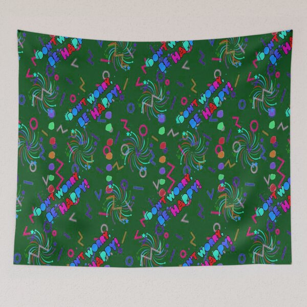 Item preview, Do not Worry be Happy Abstract Design Psychedelic Graphic Design 3, Abstraction, bold colorful abstract playful design inspired by nature designed and sold by Adri Barnard.
