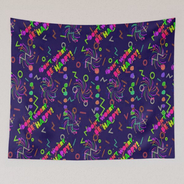 Item preview, Do not Worry be Happy Abstract Design Psychedelic Graphic Design 4, Abstraction, bold colorful abstract playful design inspired by nature designed and sold by Adri Barnard.