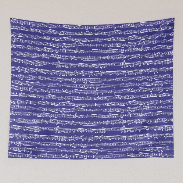 Item preview, Navy Music Notes Pattern - Dark Blue Musical Notation designed and sold by inspirationzgal.