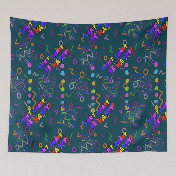 Item preview, Do not Worry be Happy Abstract Design Psychedelic Graphic Design 5, Abstraction, bold colorful abstract playful design inspired by nature designed and sold by Adri Barnard.