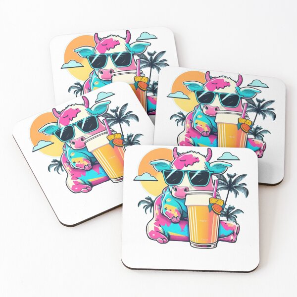 Item preview, Funny Cow Design Farm Animal Sticker Tropical Summer Vacay Mode Vacation designed and sold by reddrive88.