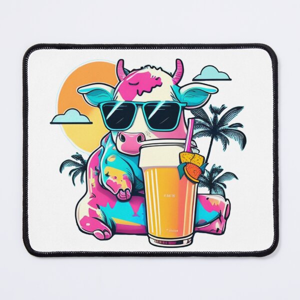 Item preview, Funny Cow Design Farm Animal Sticker Tropical Summer Vacay Mode Vacation designed and sold by reddrive88.