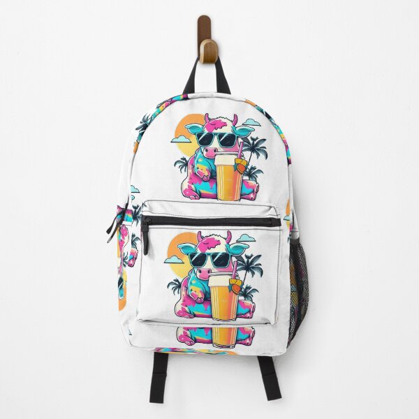 Item preview, Funny Cow Design Farm Animal Sticker Tropical Summer Vacay Mode Vacation designed and sold by reddrive88.