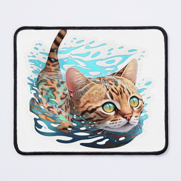 Item preview, cute cat swimming in the water designed and sold by toondexterity.