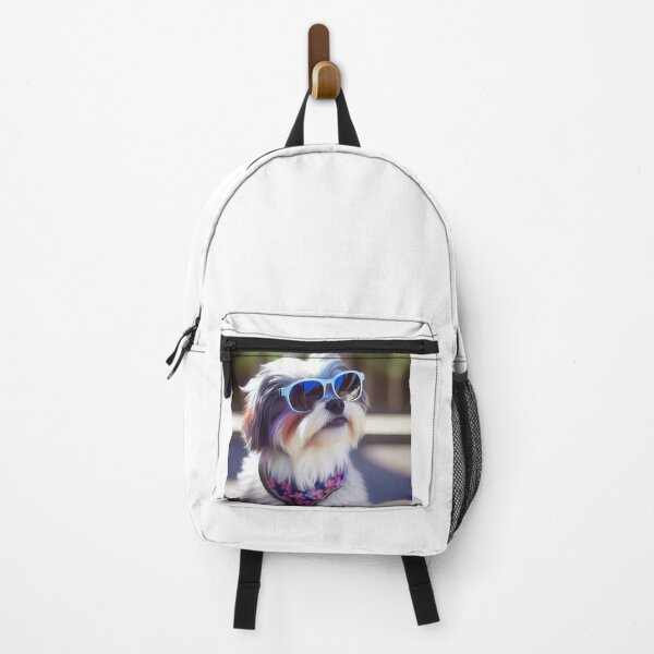 Item preview, Dog Wearing Glasses Pets Shih Tzu Headphones Cool Man Woman Light blue white black blue designed and sold by Furry-BFF.