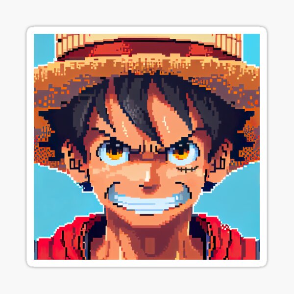 One Piece Luffy pixel art, pattern  Anime pixel art, Pixel art grid, Pixel  art templates