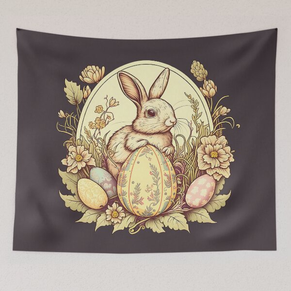 Item preview, Easter Bunny Funny Vintage Floral Egg Hunting Rabbit Easter designed and sold by SecretDicer.