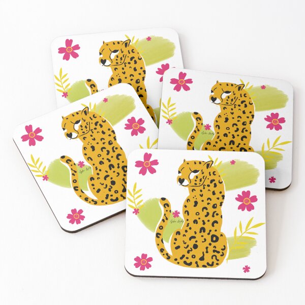 Item preview, Jaguar looking back art work yellow- transparent background designed and sold by Studio Lydia  Lovely.