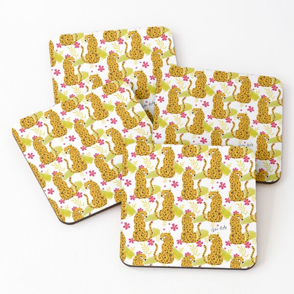 Item preview, Jaguar looking back pattern teal- white background designed and sold by Studio Lydia  Lovely.
