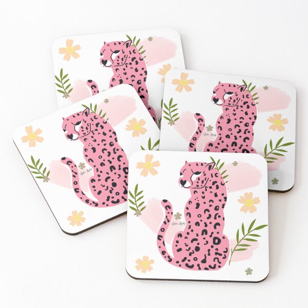 Item preview, Jaguar looking back art work pink- transparent background designed and sold by Studio Lydia  Lovely.
