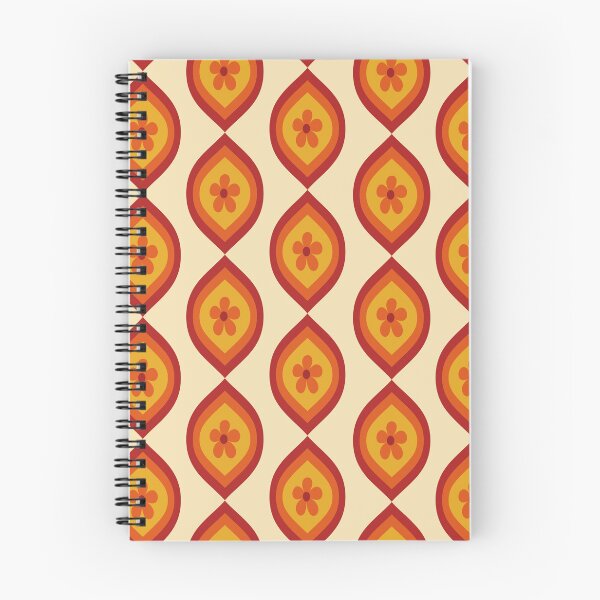 Item preview, Retro Orange Flowers on Mid Century Ogee Pattern  designed and sold by Yasminepatterns .