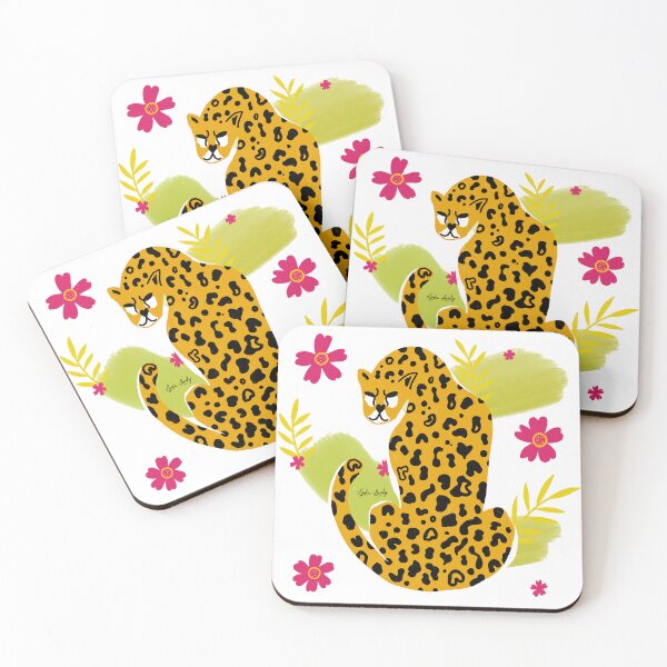 Item preview, Jaguar looking back art work yellow- transparent background designed and sold by Studio Lydia  Lovely.