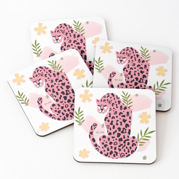 Item preview, Jaguar looking back art work pink- transparent background designed and sold by Studio Lydia  Lovely.