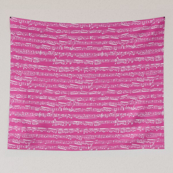 Item preview, Hot Pink Music Notes Pattern - Dark Pink Musical Notation designed and sold by inspirationzgal.